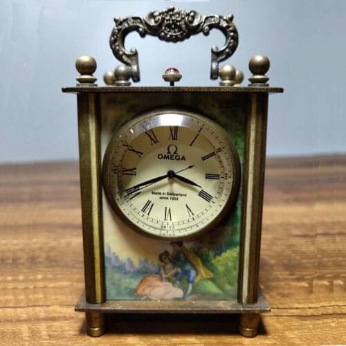 New Crafts Craft Mechanical Clock Luxury Home Decoration Living Room Metal Table Clock Retro Metal Desktop Clock Table Watch