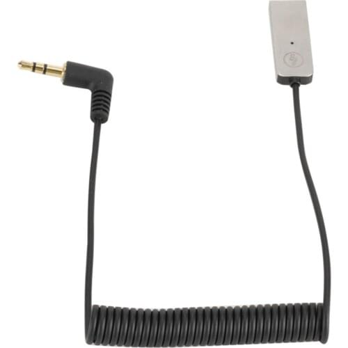 New USB Wireless BT5.0 Receiver 3.5mm Plug Wireless Audio Adapter For Car Stereo System (Black)