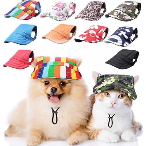 Outdoor Dog Caps for Small Medium Dogs Breathable Summer Pet Sunhat for Corgi French Bulldog Leisure Canvas Dog Hat Dropshipping