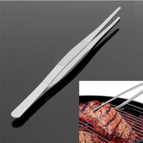 Stainless Steel Barbecue Meat Tongs Food Tongs Clip Kitchen Roasting Clamp Long Tweezers Forceps Barbecue Buffet BBQ Tools