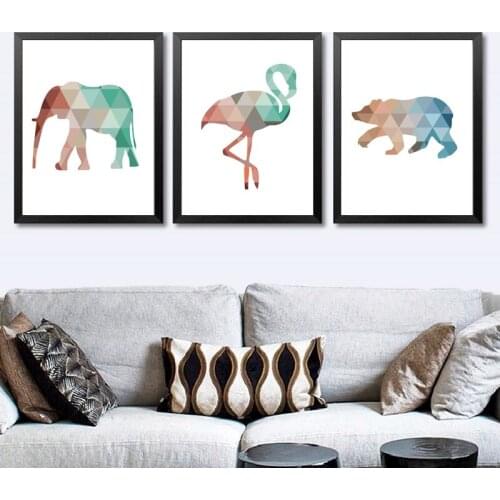 Elephant flamingo bear giraffe Abstract Ballet Wall Art Paint Wall Decor Canvas Prints Canvas Art Poster Oil Paintings No Frame