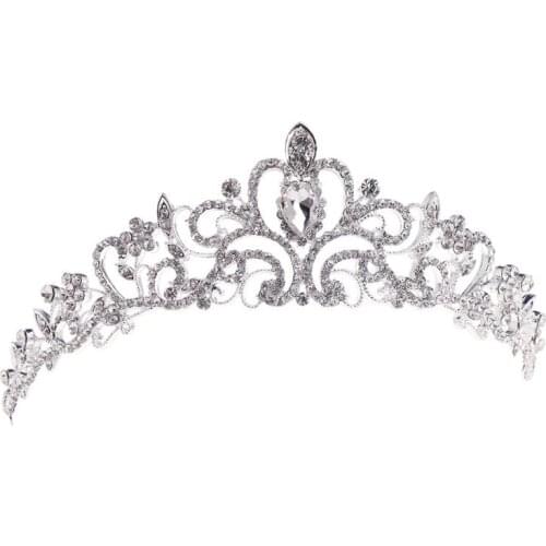 Bridal Princess Austrian Stunning Crystal Hair Tiara Wedding Crown Veil Headband