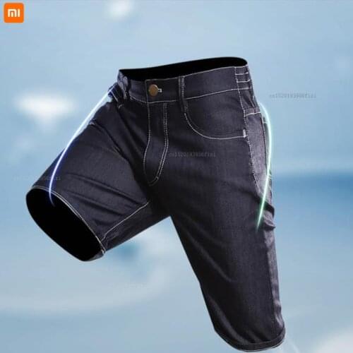 Xiaomi mijia jade cool denim shorts mens summer cool five-point pants loose and breathable jeans