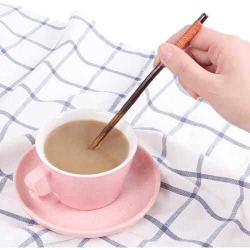 Japanese Natural Stirring Spoon Coffee Spoon Tea Spoon With Long Handle Drink Tableware Kitchen Accessories