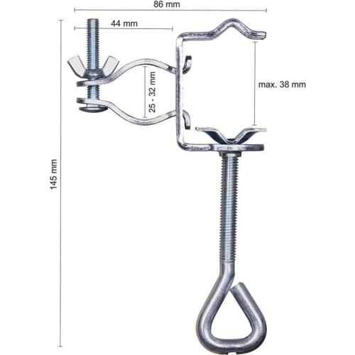 Beach Fishing Umbrella Clamp Clip Balcony Parasol Stand Bracket Silver