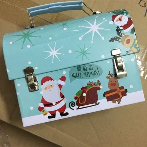 1Pc Christmas Gifts for Kids Santa Claus Piggy Bank Money Collecting Box Handle Coin Box Xmas House Candy Box