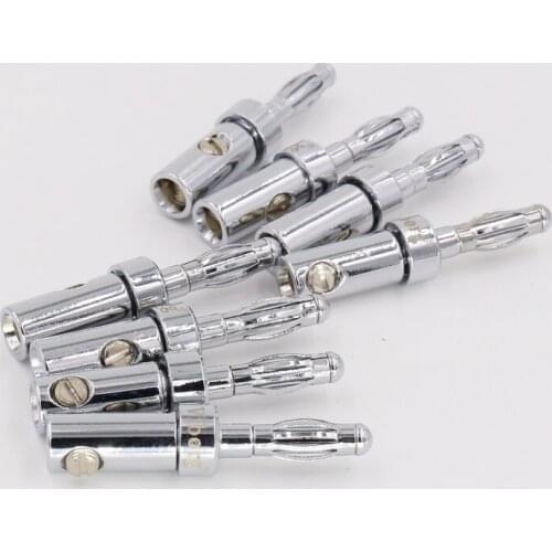 1000pieces Rhodium Plated Copper Banana Plug Speaker Cable Wire Connector HiFi