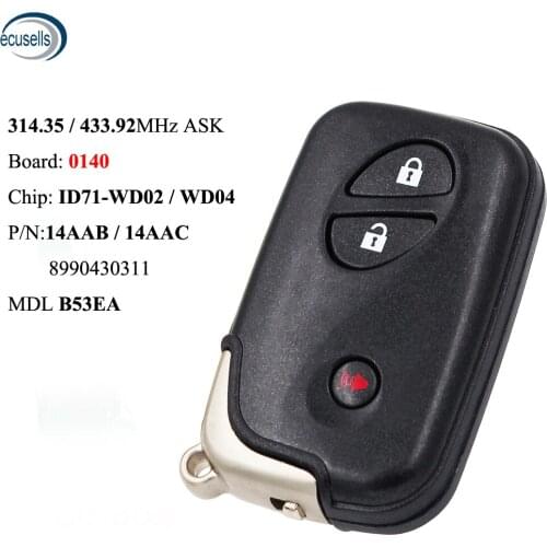 2+1 Buttons 314.35/433.92MHz ID71 PCB 0140 Smart Remote Key For Lexus ES350 IS250 IS350 GS300 GS430 GS450H GS460 LS460 LS600H