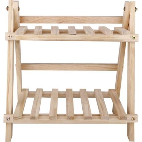 2-Tier Wooden Plant Stand Flower Pot Display Rack Stand Shelf Multifunction Storage Bonsai Holder Rack For Indoor Outdoor Patio