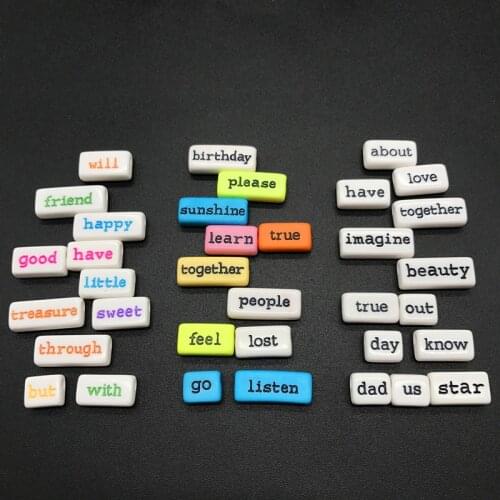 30g/lot Letter Beads Rectangular Shape Multi-size Word Beads Charms Bracelet Necklace For Jewelry Making Accessories