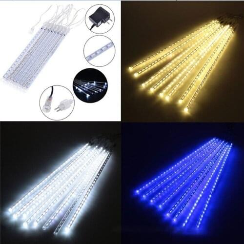30cm 50cm 8 Tube Meteor Shower Led Color Light String Christmas Tree Decoration for Home Navidad Decor Outdoor Garden Decoration