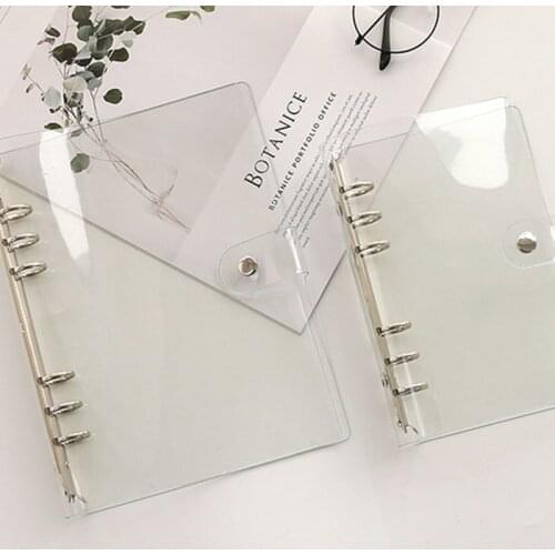 A5 A6 Spiral Clear Transparent PVC Soft Notebook Cover Coil Notepad 6 Ring Filler Planner Receive Card Stationery Office Supply