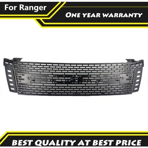 Car Auto Front Bumper Mesh Modified Accessories Pickup Racing Grills Grille Cover Trim For Ford Ranger T6 2012-2014