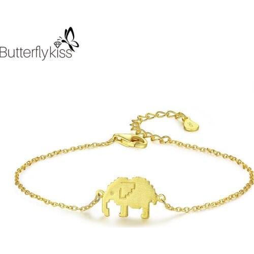 BK New Trendy Cute Elephant Bracelets For Women Girl Real 925 Sterling Silver Animal Engagement Anniversary Female Gifts 16+4cm