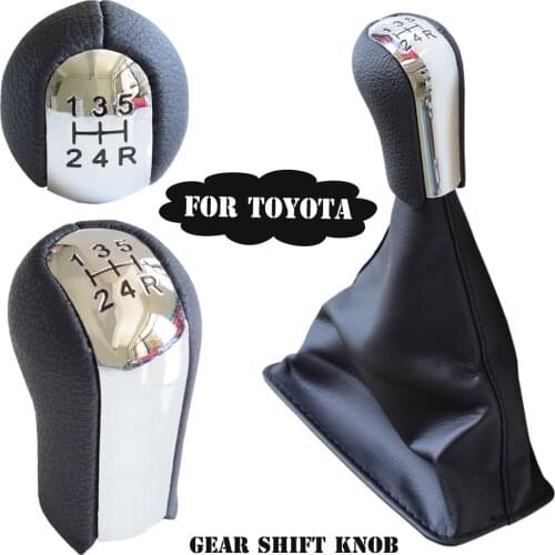 Black PU Leather Car 5/6 Speed Gear Shift Shifter Knob Lever Gaiter Boot Cover Fit For Toyota Corolla AYGO Verso RAV4 YARIS VITZ