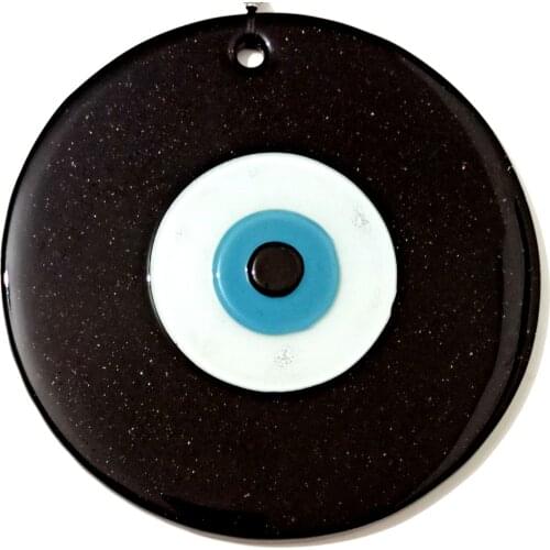 Black Color 16 x 16 Centimeter Handmade Evil Eye Bead Wall Ornament
