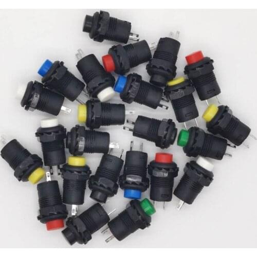 DS-227 DC-227 100pcs Push Button Switch 12mm 3A /125VAC 1.5A/250VAC Reset Button