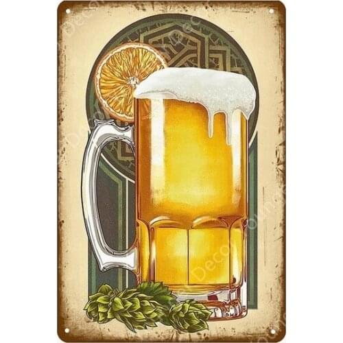 Cold Drinks Metal Tin Signs Beer Plaque Vintage Tiki Bar Wall Decor Man Cave Decorative Plate Painting Wine Poster YI-131