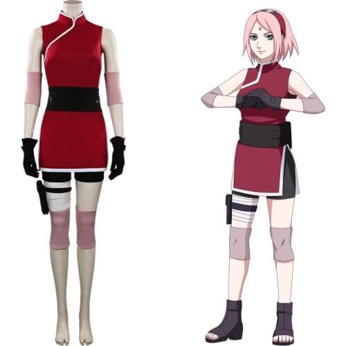 Haruno Sakura Cosplay Costume Women Girls Skirt Outfit Halloween Carnival Costumes Anime Cosplay