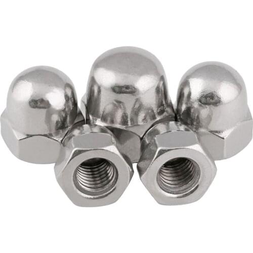 [M3-M24] 304 Stainless Steel Cap Nut American Fine Thread Counter Screw Cap Ball Head Cap Nut 5PCS