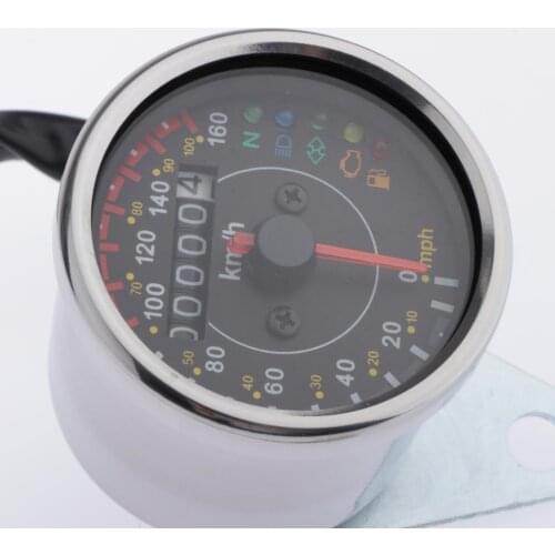 Motorcycle Cafe Racer Speedometer Odometer Gauge LED Indicator Universal Fits for Most Motorcycles