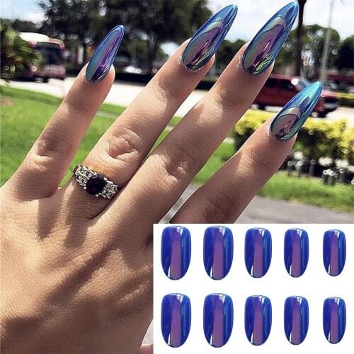 24Pcs/Set Ballerina Candy Colors Fake Nails ABS Colored Full Cover Coffin Nails Press on False Nail Tips DIY Nail Art Decor