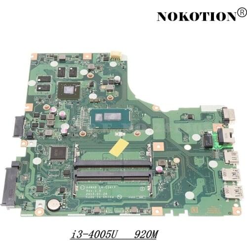 Nokotion A4WAB LA-C341P For Acer Aspire E5-473G Laptop Motherboard i3-4005U Geforce 920M
