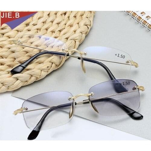 2020 new fashion ultra frameless reading glasses anti-blue light radiation computer reading glasses reader glasses glasses