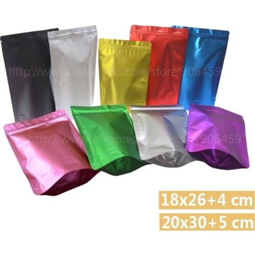 Wholesale,100pcs New Stand Up Zip Lock Bag With Matte Surface, Aluminum Pouches For Food,Powder,Tea ,Nuts ,Free Shipping