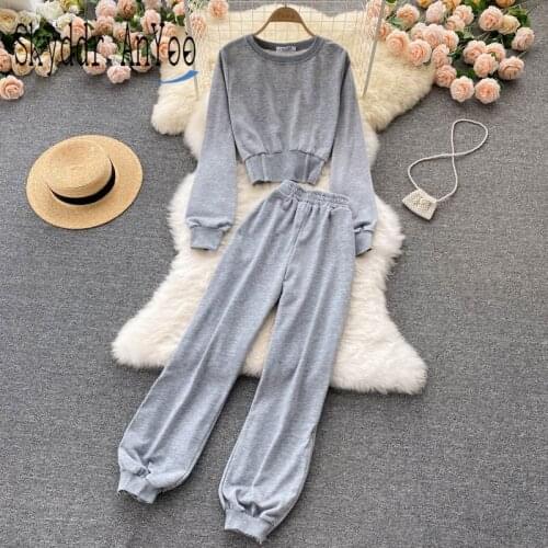 Autumn Two Piece Set Women Sweatshirt Set Long Sleeve Hoodies And High-Waist Long Pants Tracksuit Suit Casual Woman Clothes Sets
