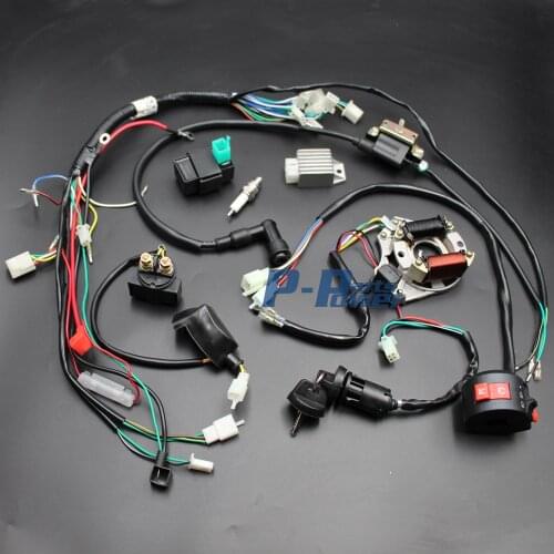 FULL ELECTRICS 50 70 90 110 125 140 150CC WIRE HARNESS CDI COIL ATV QUAD DIRT BIKE BUGGY GOKART STATOR MAGNETO new