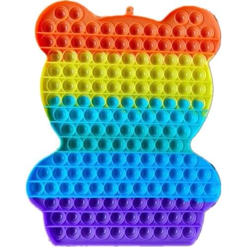 Rainbow Push Fidget Toy Anxiety Relieve Stress Bubble Sensory Autism Reliever Special Needs Popper Relief Toys For Adult kids