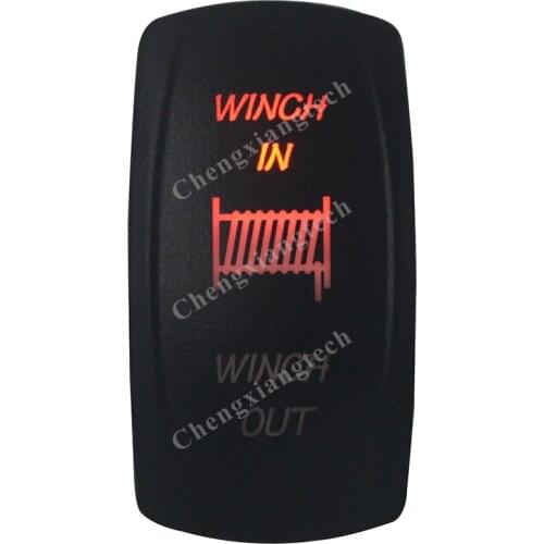 Marine Boat Car Winch In/out Rocker Switch (On)-off-(on) Momentary AMBER LED Dpdt/7p 12v/24v