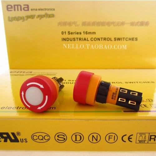 [SA]Imam EMA 16mm genuine emergency stop button switch with light 01S-CE40.S2P 2 opening 2 closed--5pcs/lot