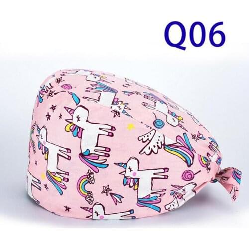 Unisex cotton Cartoon print hats adjustable Scrub Hats beauty salon working caps laboratory pet shop Scrub Caps gorro quirúrgico