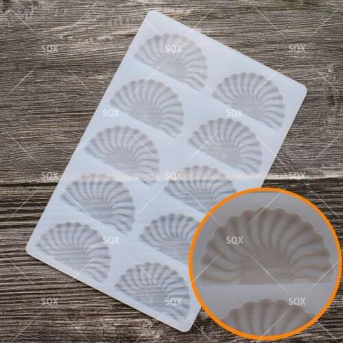 Fan Silicone Cake Mold Sugar Craft Fondant Mould Chocolate Molds Baking Tools For Cakes Birthday Cake Border Stencil SA17