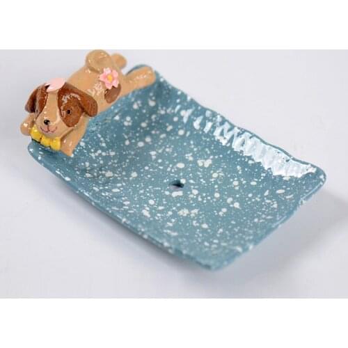 DIY Silicone Concrete Moulds Cartoon Dog Shaped Cement Soap Dish Molds