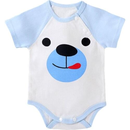 Newborn Triangle Rompers Baby Print Jumpsuits Toddler Casual Short Sleeve Crawling Clothes Boys Bodysuits Girls One-Pieces