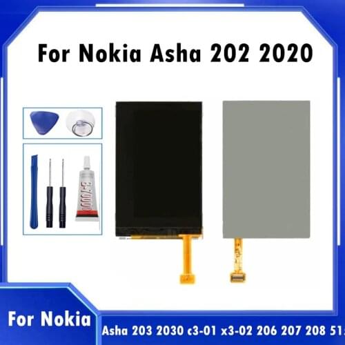 High Qaulity For Nokia Asha 202 203 206 207 208 300 301 X3-02 C3-01 515 Dual SIM LCD Display Screen