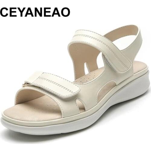 CEYANEAOComfort Shoes for Women 2021 Summer Roman Sandals Clear Heels Suit Female Beige Large Size Gladiator Girls New Low Black