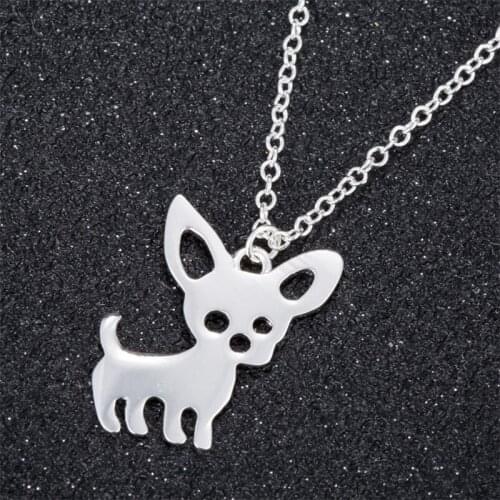 New fashion pet dog womens Pendant Necklace sweet romantic stainless steel box chain necklace womens jewelry gifts