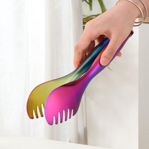 1PCS Stainless Steel Barbecue Tongs Cooking Braed Food Tongs Salad Kitchen Anti Heat Bread Clip Pastry Clamp Salad Serving Tong