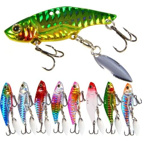 1PC Metal Vib Fishing Lure Long Shot Slots Hook Metal Jig Articulos De Pesca Isca Artificial Bass Bait Deep Sea Fishing Tackle