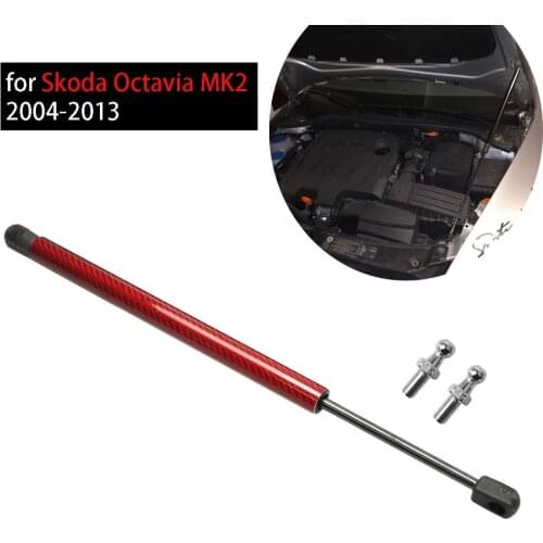Lift Supports For Skoda Octavia MK2 2004-2013 Front Bonnet Hood Carbon Fiber Gas Struts Prop Rod Shocks