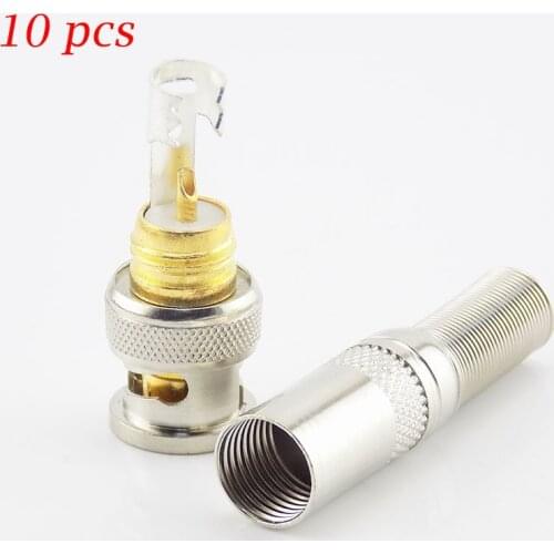 10pcs CCTV Male BNC Connector plug for Twist-on Coaxial RG59 Cable for video Camera Accessories System W17