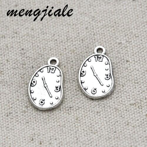 16pcs Alloy Metal Lovely Clock Charms Irregular Oval Shape Pendants For Jewelry Accessories Making 13*22mm