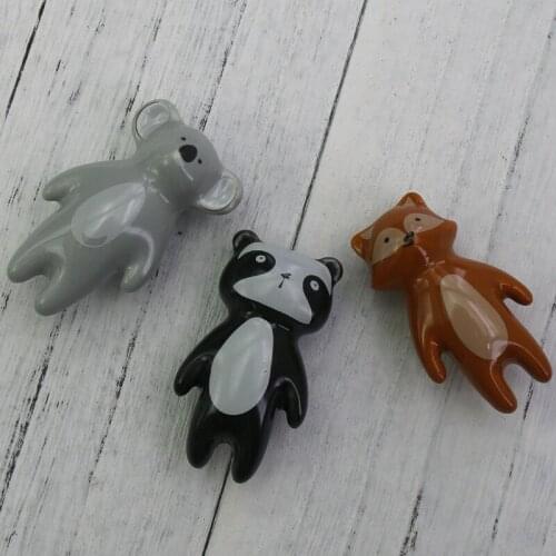 1x European Design Furniture Accessories Cartoon Animal Ceramic Door Cabinet Knob Drawer Pull Handles Kids Room Decor