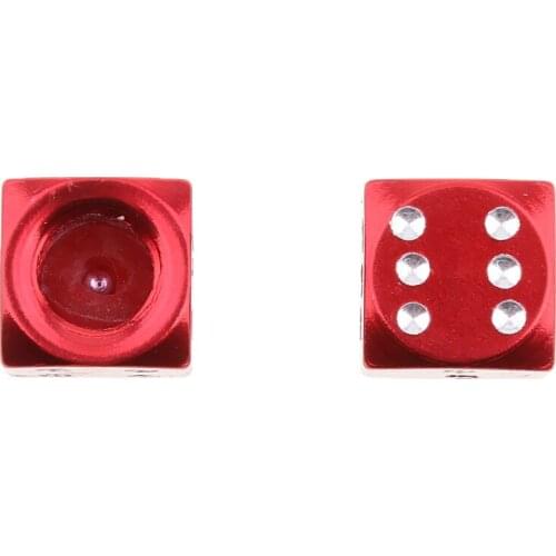 4PCS Dice Motorcycle Truck Wheel Stem Air Valve Covers - Red