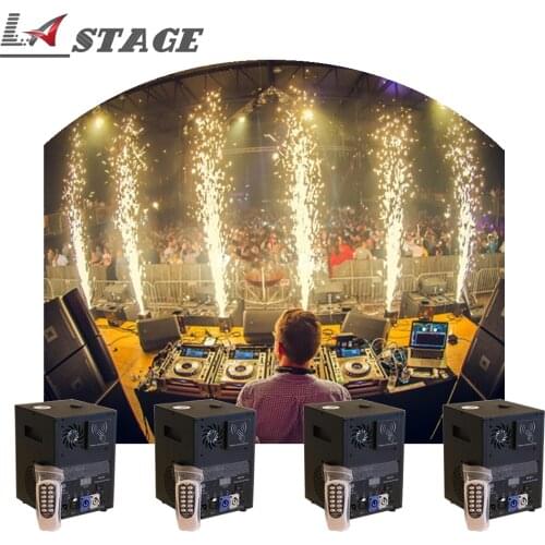 Free Shipping 4pcs/lot Wedding Stage Fountain Cold Spark Machine DMX Control spray 1-5m height Sparkler Firework Machine Party