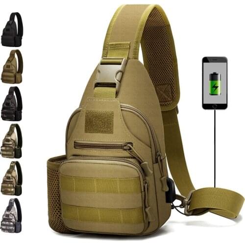 600D Outdoor Waterproof Tactical Shoulder Bag USB Military Army Camping Hiking Bag Backpack Utility Camping Travel Trekking Bags